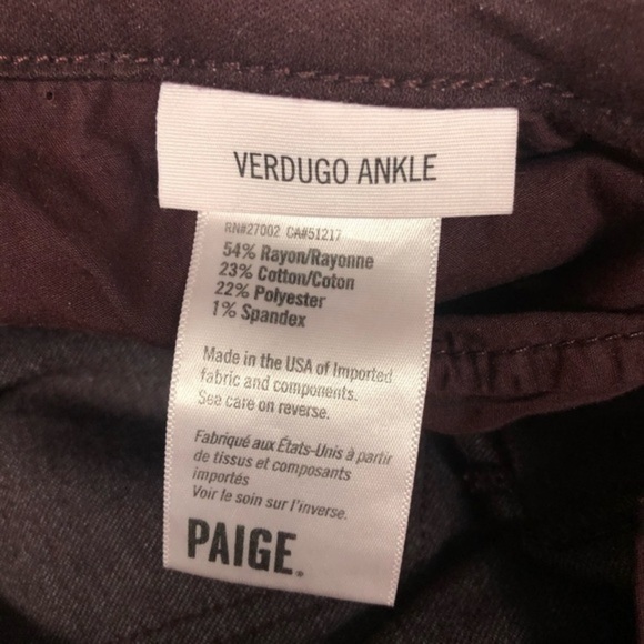 Paige Verdugo Ankle Skinny Jeans - Size 26 - Picture 6 of 6